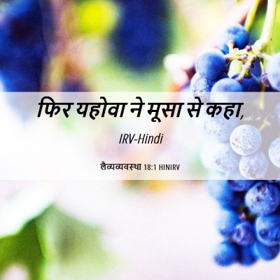 Picture 06 - लैव्यव्यवस्था 18:1 HINIRV - फिर यहोवा ने मूसा - Bible Verse Picture