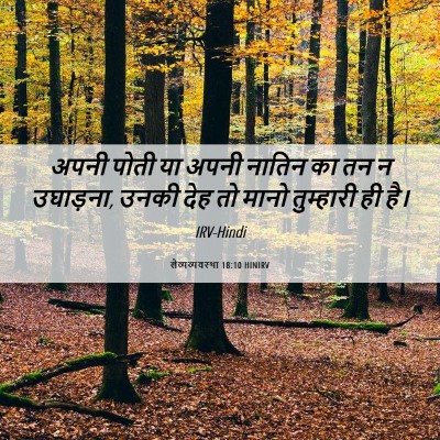 Picture 06 - लैव्यव्यवस्था 18:10 HINIRV - अपनी पोती या अपनी - Bible Verse Picture