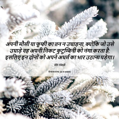 Picture 06 - लैव्यव्यवस्था 20:19 HINIRV - अपनी मौसी या फूफी - Bible Verse Picture