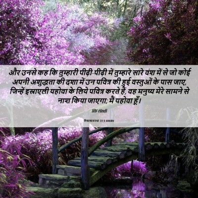 Picture 06 - लैव्यव्यवस्था 22:3 HINIRV - और उनसे कह कि - Bible Verse Picture