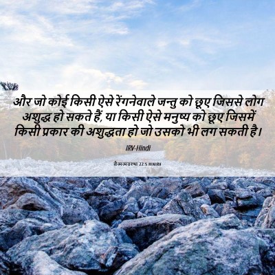 Picture 06 - लैव्यव्यवस्था 22:5 HINIRV - और जो कोई किसी ऐसे - Bible Verse Picture