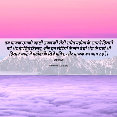 Picture 06 - लैव्यव्यवस्था 23:20 HINIRV - तब याजक उनको पहली - Bible Verse Picture