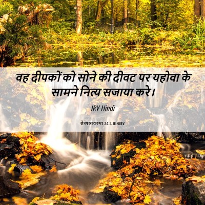 Picture 06 - लैव्यव्यवस्था 24:4 HINIRV - वह दीपकों को सोने - Bible Verse Picture