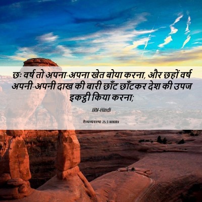 Picture 06 - लैव्यव्यवस्था 25:3 HINIRV - छः वर्ष तो - Bible Verse Picture