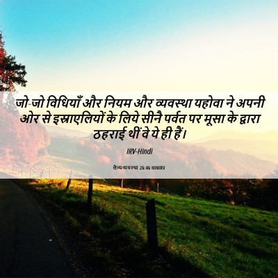 Picture 06 - लैव्यव्यवस्था 26:46 HINIRV - जो-जो विधियाँ और - Bible Verse Picture
