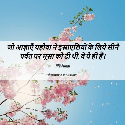 Picture 06 - लैव्यव्यवस्था 27:34 HINIRV - जो आज्ञाएँ यहोवा - Bible Verse Picture
