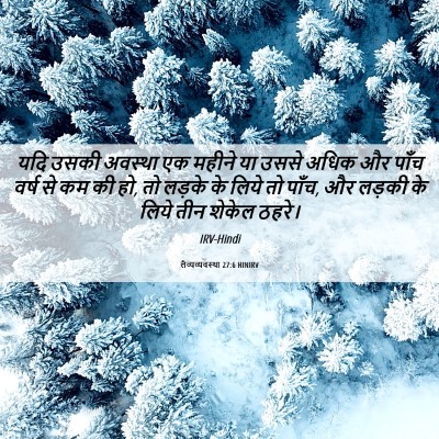 Picture 06 - लैव्यव्यवस्था 27:6 HINIRV - यदि उसकी अवस्था एक - Bible Verse Picture