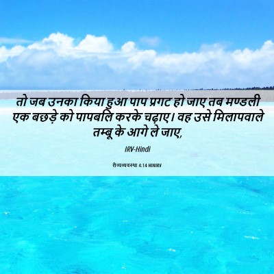 Picture 06 - लैव्यव्यवस्था 4:14 HINIRV - तो जब उनका किया हुआ - Bible Verse Picture