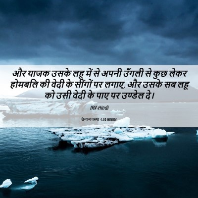 Picture 06 - लैव्यव्यवस्था 4:30 HINIRV - और याजक उसके लहू - Bible Verse Picture