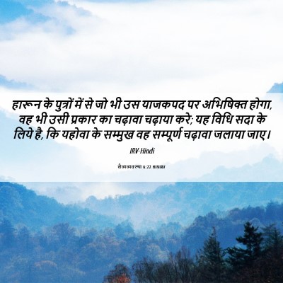 Picture 06 - लैव्यव्यवस्था 6:22 HINIRV - हारून के पुत्रों - Bible Verse Picture