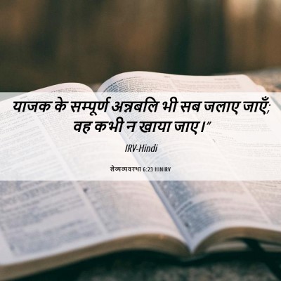 Picture 06 - लैव्यव्यवस्था 6:23 HINIRV - याजक के सम्पूर्ण - Bible Verse Picture