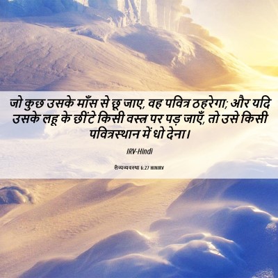 Picture 06 - लैव्यव्यवस्था 6:27 HINIRV - जो कुछ उसके माँस से - Bible Verse Picture