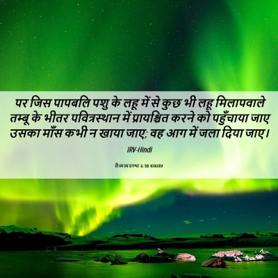 Picture 06 - लैव्यव्यवस्था 6:30 HINIRV - पर जिस पापबलि पशु - Bible Verse Picture