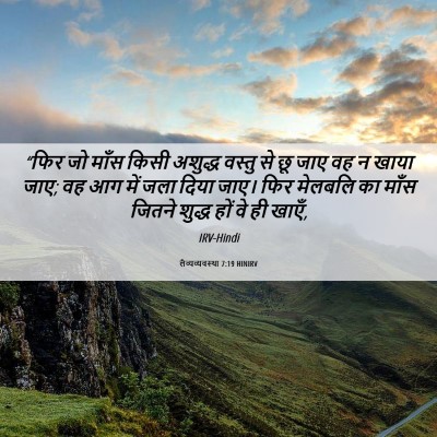 Picture 06 - लैव्यव्यवस्था 7:19 HINIRV - “फिर जो माँस किसी - Bible Verse Picture