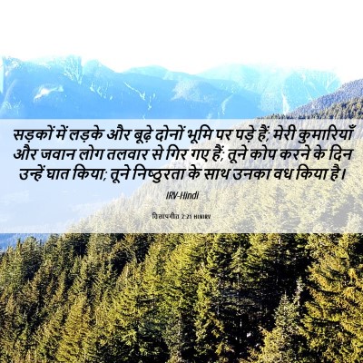 Picture 06 - विलापगीत 2:21 HINIRV - सड़कों में लड़के - Bible Verse Picture