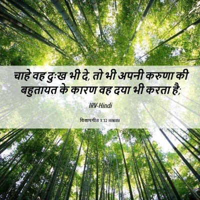 Picture 06 - विलापगीत 3:32 HINIRV - चाहे वह दुःख भी दे, - Bible Verse Picture