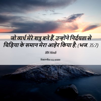 Picture 06 - विलापगीत 3:52 HINIRV - जो व्यर्थ मेरे - Bible Verse Picture