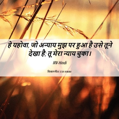 Picture 06 - विलापगीत 3:59 HINIRV - हे यहोवा, जो अन्याय - Bible Verse Picture