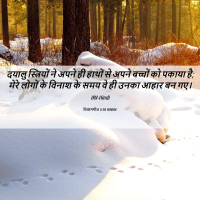 Picture 06 - विलापगीत 4:10 HINIRV - दयालु स्त्रियों - Bible Verse Picture