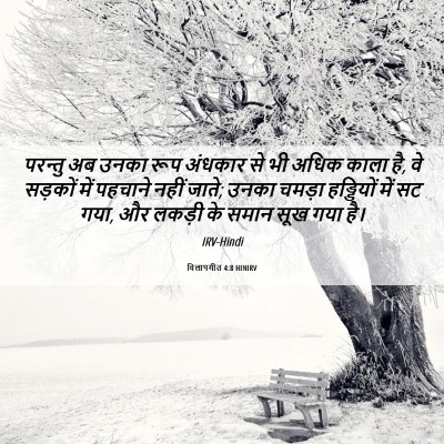 Picture 06 - विलापगीत 4:8 HINIRV - परन्तु अब उनका रूप - Bible Verse Picture
