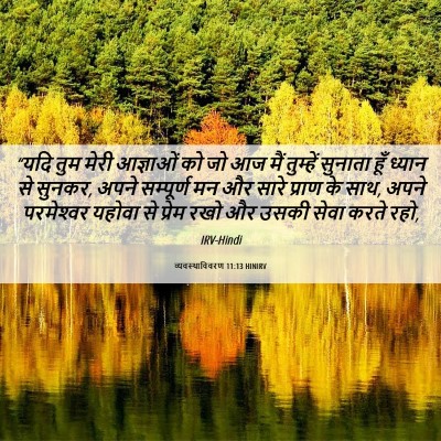Picture 06 - व्यवस्थाविवरण 11:13 HINIRV - “यदि तुम मेरी - Bible Verse Picture