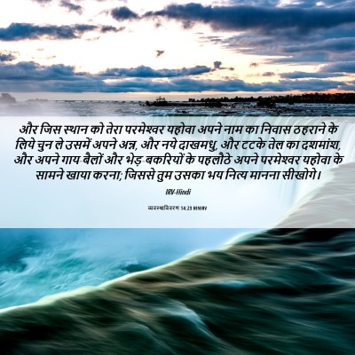 Picture 06 - व्यवस्थाविवरण 14:23 HINIRV - और जिस स्थान को - Bible Verse Picture