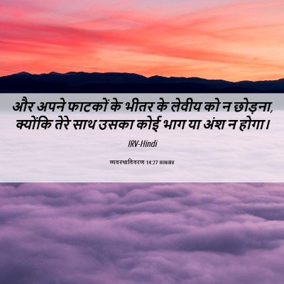 Picture 06 - व्यवस्थाविवरण 14:27 HINIRV - और अपने फाटकों के - Bible Verse Picture
