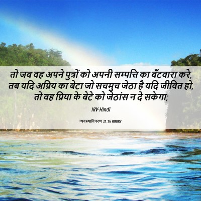 Picture 06 - व्यवस्थाविवरण 21:16 HINIRV - तो जब वह अपने - Bible Verse Picture
