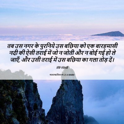 Picture 06 - व्यवस्थाविवरण 21:4 HINIRV - तब उस नगर के - Bible Verse Picture
