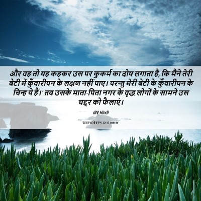 Picture 06 - व्यवस्थाविवरण 22:17 HINIRV - और वह तो यह कहकर उस - Bible Verse Picture