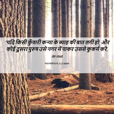 Picture 06 - व्यवस्थाविवरण 22:23 HINIRV - “यदि किसी कुँवारी - Bible Verse Picture
