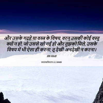 Picture 06 - व्यवस्थाविवरण 22:3 HINIRV - और उसके गदहे या - Bible Verse Picture