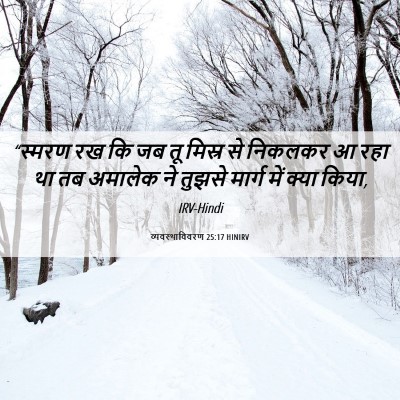 Picture 06 - व्यवस्थाविवरण 25:17 HINIRV - “स्मरण रख कि जब तू - Bible Verse Picture