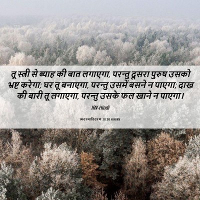 Picture 06 - व्यवस्थाविवरण 28:30 HINIRV - तू स्त्री से ब्याह - Bible Verse Picture