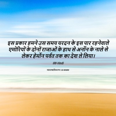 Picture 06 - व्यवस्थाविवरण 3:8 HINIRV - इस प्रकार हमने उस - Bible Verse Picture