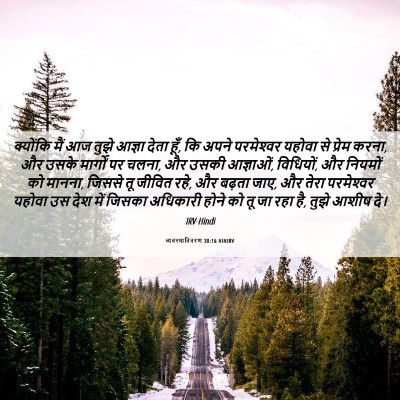 Picture 06 - व्यवस्थाविवरण 30:16 HINIRV - क्योंकि मैं आज - Bible Verse Picture