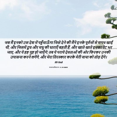 Picture 06 - व्यवस्थाविवरण 31:20 HINIRV - जब मैं इनको उस देश - Bible Verse Picture