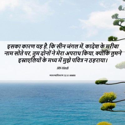 Picture 06 - व्यवस्थाविवरण 32:51 HINIRV - इसका कारण यह है, कि - Bible Verse Picture