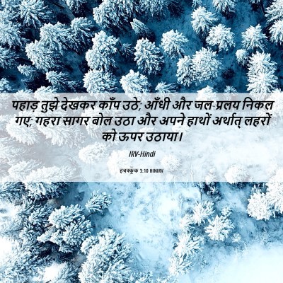 Picture 06 - हबक्कूक 3:10 HINIRV - पहाड़ तुझे देखकर - Bible Verse Picture