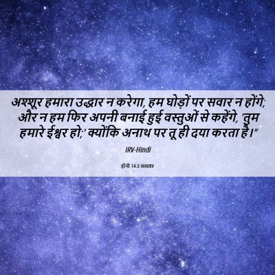 Picture 06 - होशे 14:3 HINIRV - अश्शूर हमारा - Bible Verse Picture
