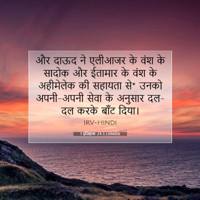 Picture 07 - 1 इतिहास 24:3 HINIRV - और दाऊद ने एलीआजर - Bible Verse Picture