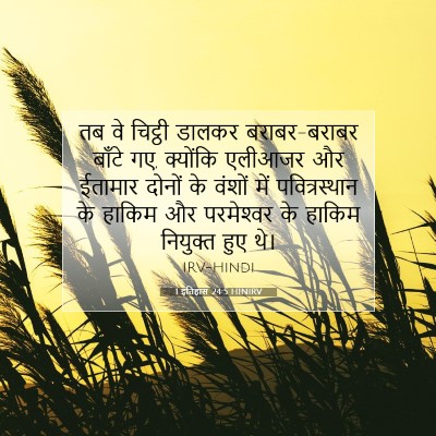 Picture 07 - 1 इतिहास 24:5 HINIRV - तब वे चिट्ठी डालकर - Bible Verse Picture