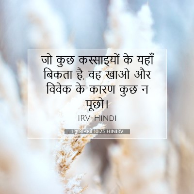 Picture 07 - 1 कुरिन्थियों 10:25 HINIRV - जो कुछ कस्साइयों - Bible Verse Picture