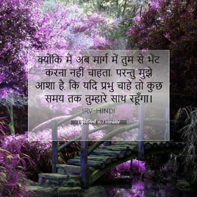 Picture 07 - 1 कुरिन्थियों 16:7 HINIRV - क्योंकि मैं अब - Bible Verse Picture