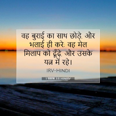 Picture 07 - 1 पतरस 3:11 HINIRV - वह बुराई का साथ - Bible Verse Picture