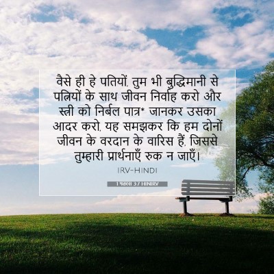 Picture 07 - 1 पतरस 3:7 HINIRV - वैसे ही हे पतियों, - Bible Verse Picture