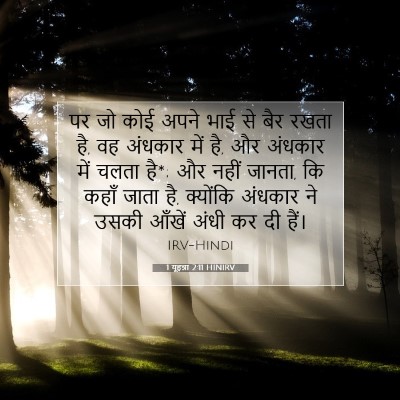 Picture 07 - 1 यूहन्ना 2:11 HINIRV - पर जो कोई अपने भाई - Bible Verse Picture
