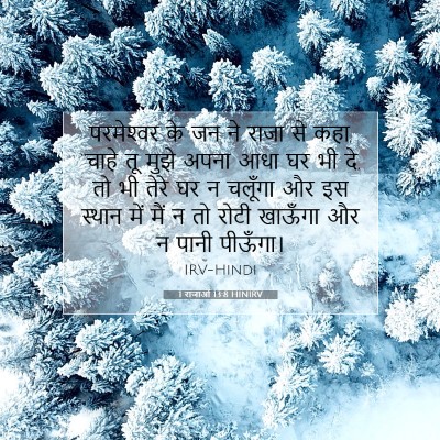 Picture 07 - 1 राजाओं 13:8 HINIRV - परमेश्‍वर के जन ने - Bible Verse Picture