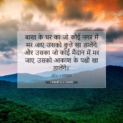 Picture 07 - 1 राजाओं 16:4 HINIRV - बाशा के घर का जो - Bible Verse Picture