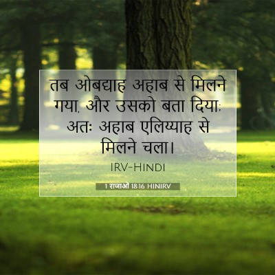 Picture 07 - 1 राजाओं 18:16 HINIRV - तब ओबद्याह अहाब से - Bible Verse Picture
